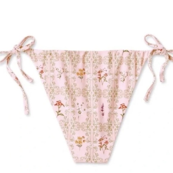 NWT Agua Bendita x Target Dainty Floral/Stripe Reversible Triangle Bikini Sz L - Picture 8 of 16